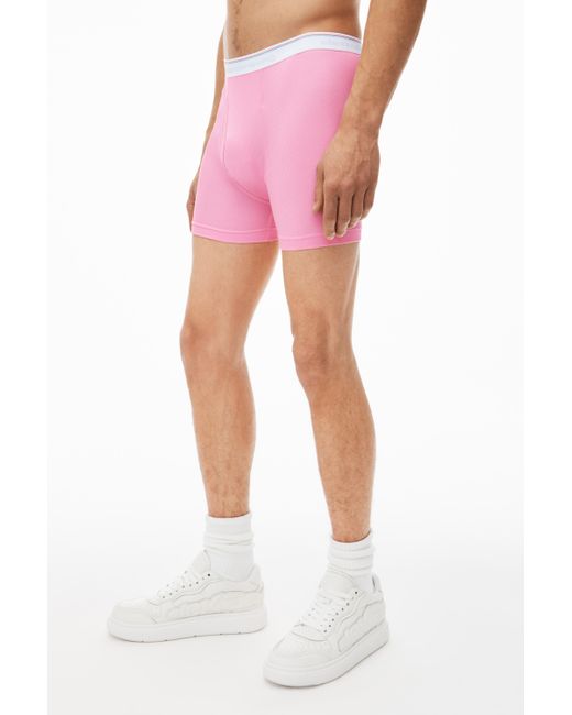 Alexander Wang Pink Boxer Brief In Ribbed Jersey