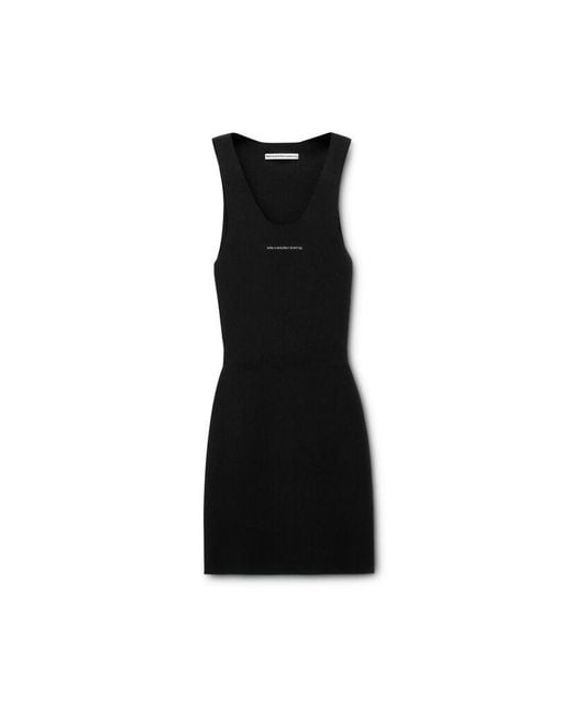 Alexander Wang Black Jacquard Logo Racer Mini Dress