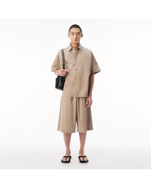 Alexander Wang Natural Perforated Logo Mid-Rise Short