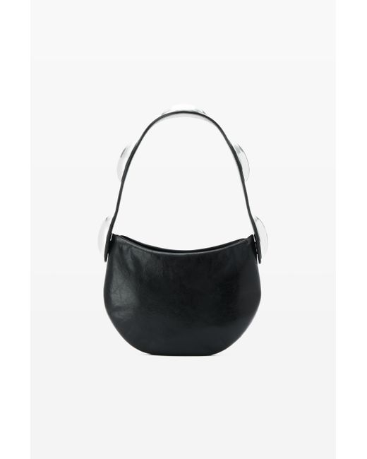 Alexander Wang Black Dome Multi Carry Bag In Crackle Patent Leather