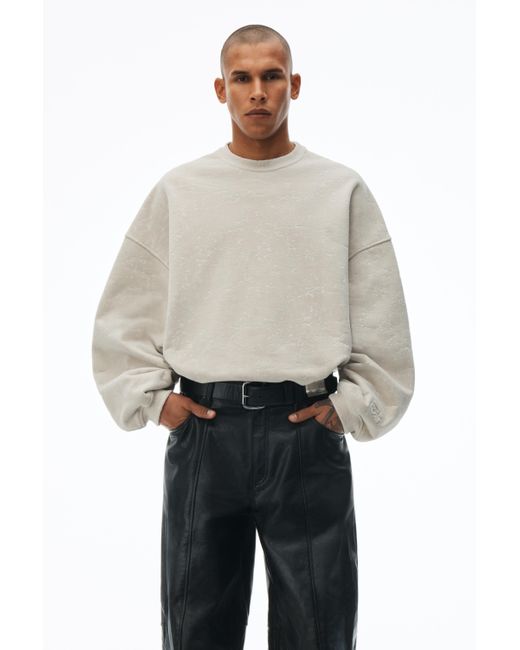 Alexander Wang Natural Oversized Sweatshirt In Flocked Terry for men