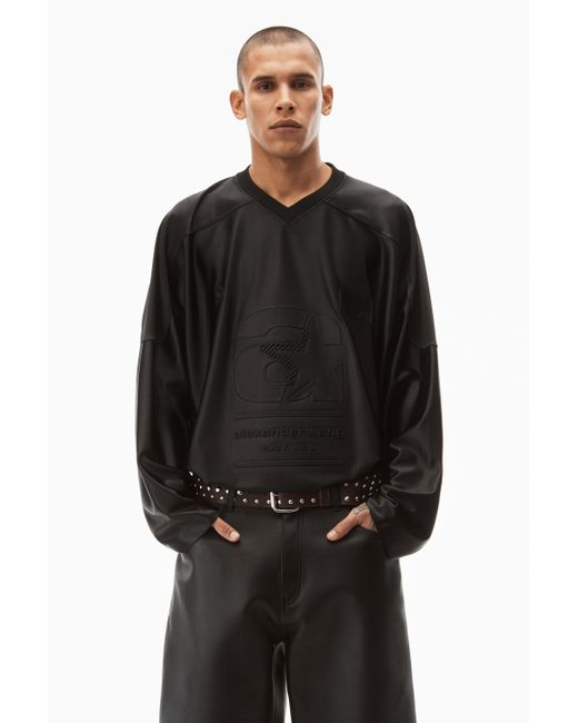 Alexander Wang Black Hockey Jersey In Athletic Faille for men