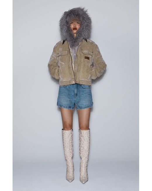 Alexander Wang Blue High-Waist Workwear Shorts