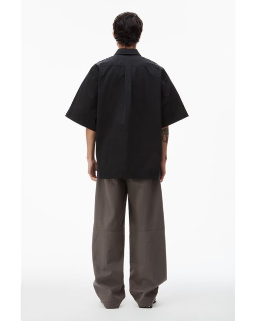 Alexander Wang Black Short Sleeve Shirt In Technical Cotton for men