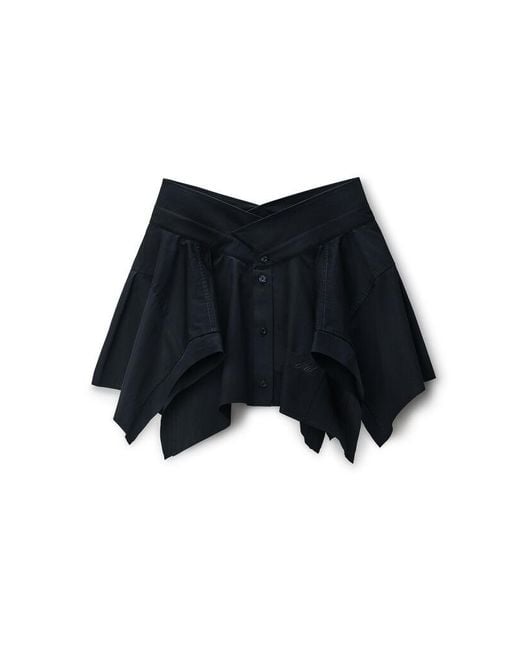 Alexander Wang Blue Deconstructed Cotton Skirt