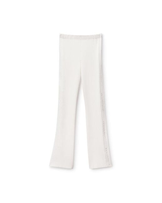 Alexander Wang White Debossed Logo Fitted Pant
