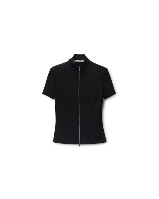 Alexander Wang Black Rashguard Mock Neck Top