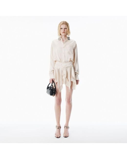Alexander Wang White Silk Charmeuse Pre-Styled Double Shirtdress