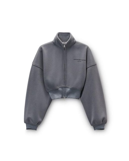 Alexander Wang Blue Fleece Cropped Pullover