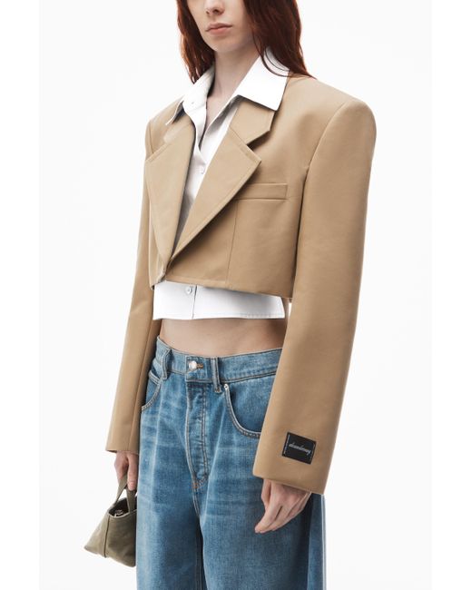 Alexander Wang Blue Pre-styled Cropped Blazer With Dickie