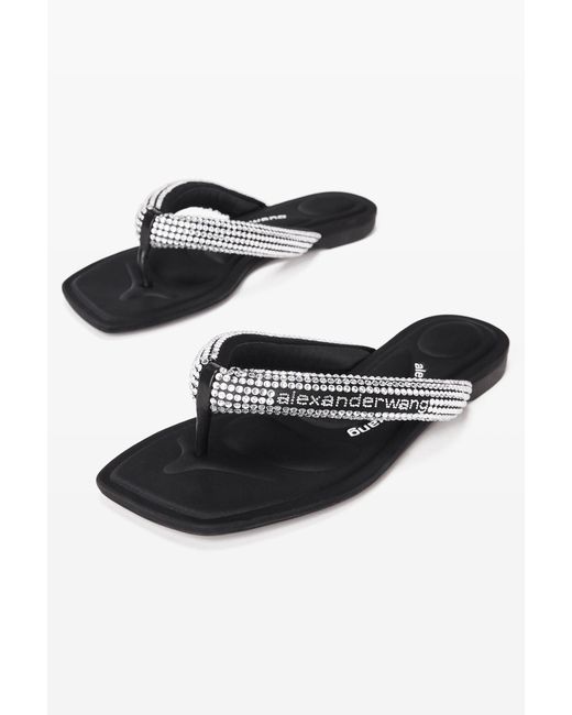 Alexander Wang White Jenna Tubular Flat Thong Sandal
