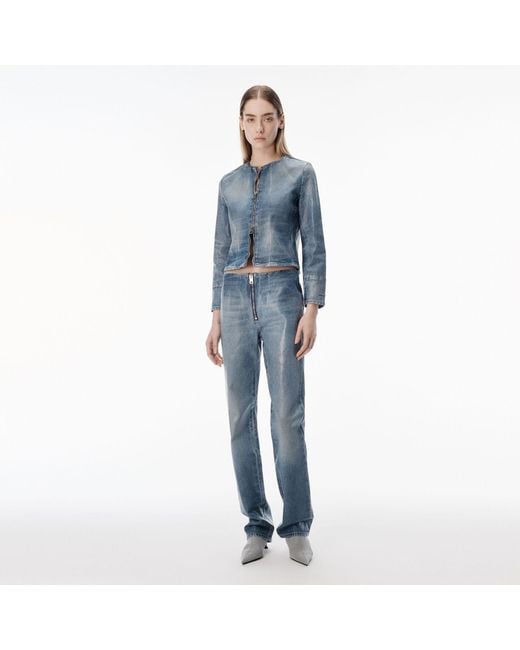 Alexander Wang Blue Glazed Denim Slim Pant