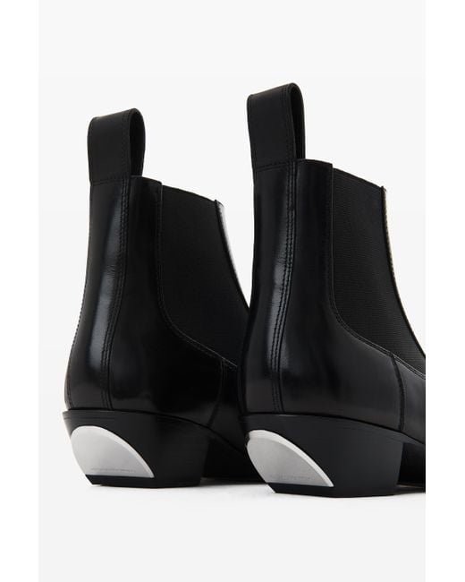 Alexander Wang Black Slick Smooth Leather Ankle Boot