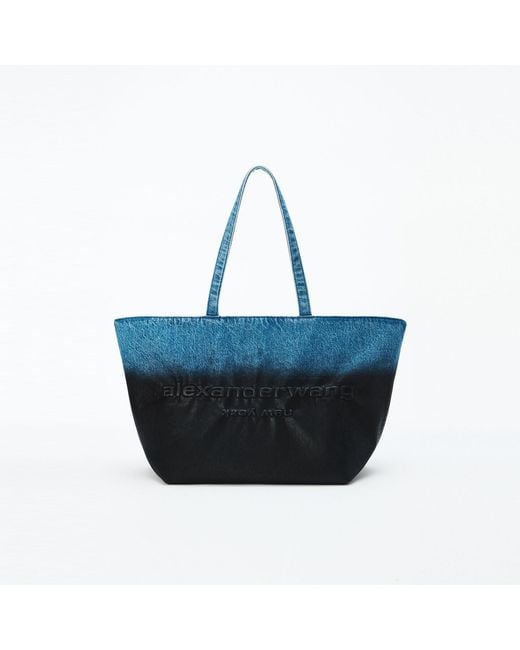 Alexander Wang Blue Denim Punch Large Tote