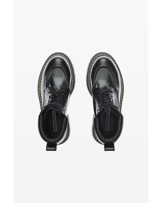 Alexander Wang Atlas Lace up Platform Boot In Leather in Black Lyst