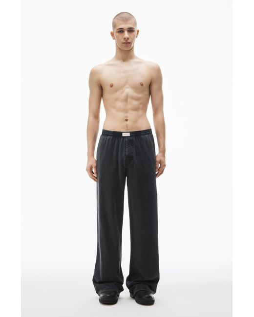 Alexander Wang Black Wide-leg Pant In Cotton Jersey