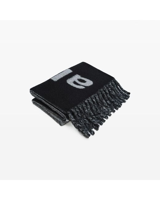 Alexander Wang Black Jacquard Logo Scarf