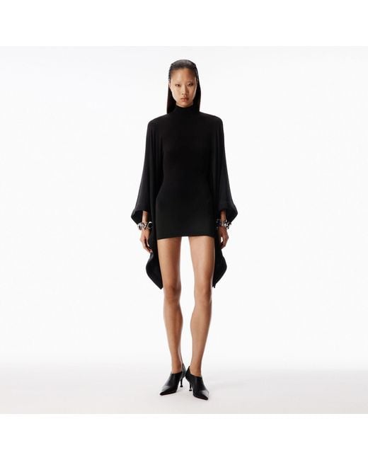 Alexander Wang Black Draped Bodycon Mini Dress