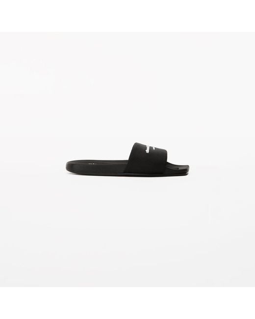 Alexander Wang Black Pool Slides Sandals