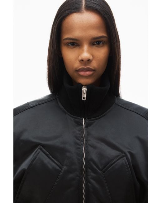 Alexander Wang Black Unisex Bomber Jacket In Sateen