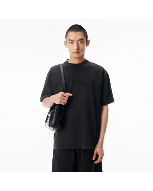 Alexander Wang Black Mirrored Logo Short Sleeve Tee