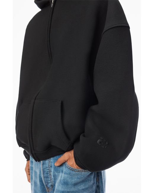 Alexander Wang Black Star Zip Up Hoodie In Dense Fleece for men