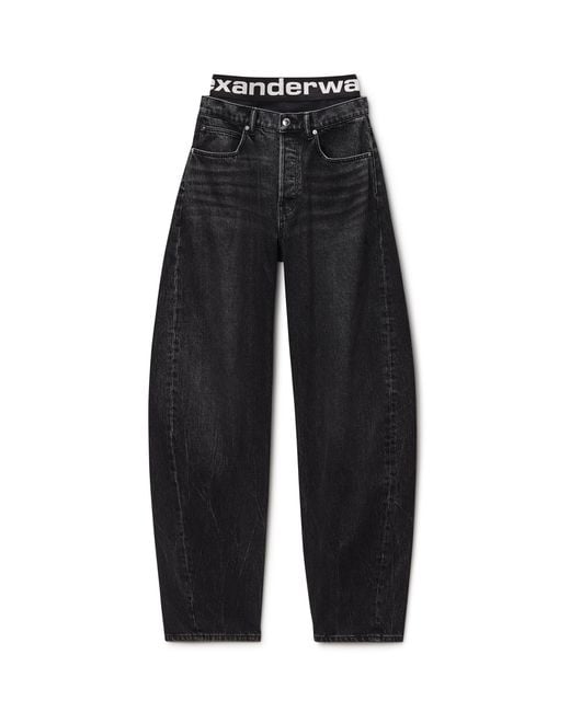 Alexander Wang Black Blow-Up Jeans With Logo Bike Short Waistband