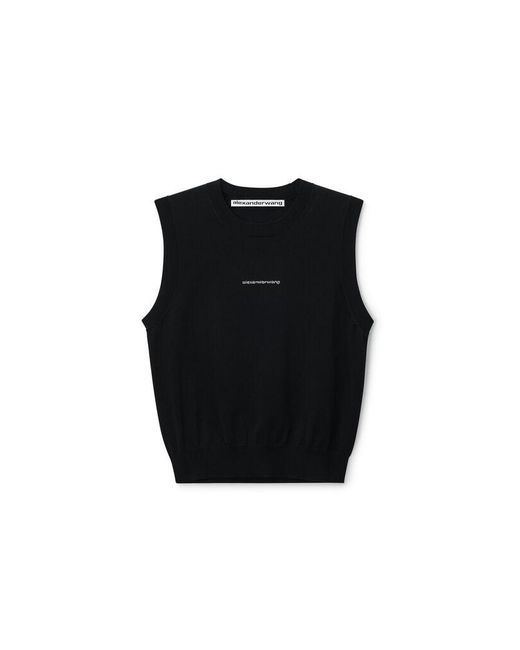 Alexander Wang Black Crystal Logo Tank