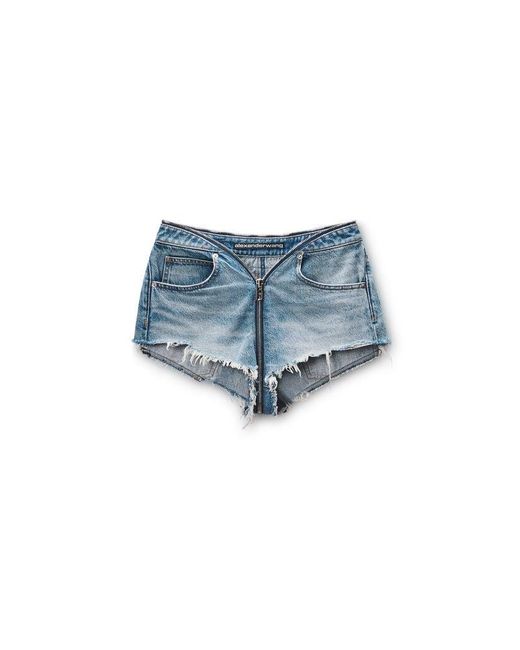 Alexander Wang Blue Zip V-Waist Short