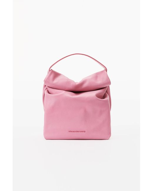 Alexander Wang Pink Small Lunch Bag In Waxed Leather