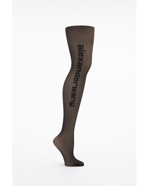 Alexander Wang Black Alexanderwang Logo Tights