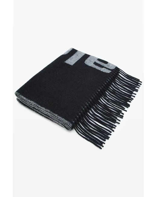 Alexander Wang Blue Logo Jacquard Scarf