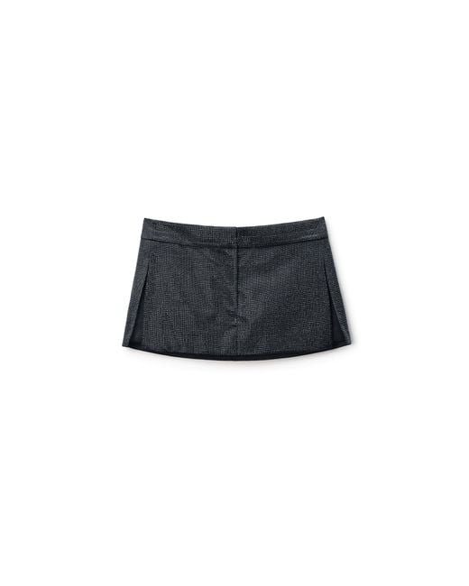 Alexander Wang Black Crystal Hotfix Wool Mohair Skirt