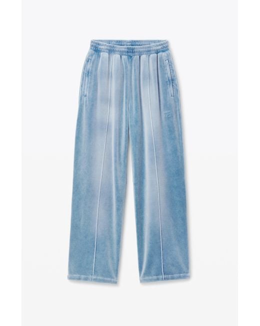 Alexander Wang Blue Trackpants In Crushed Velour
