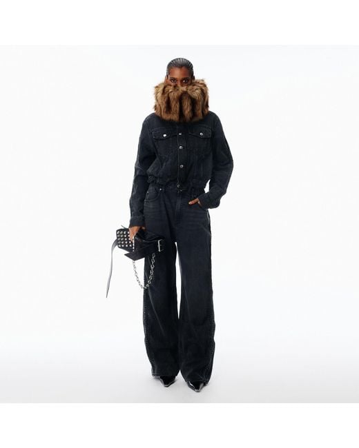 Alexander Wang Black Logo Embossed Ballon Jogger Pant