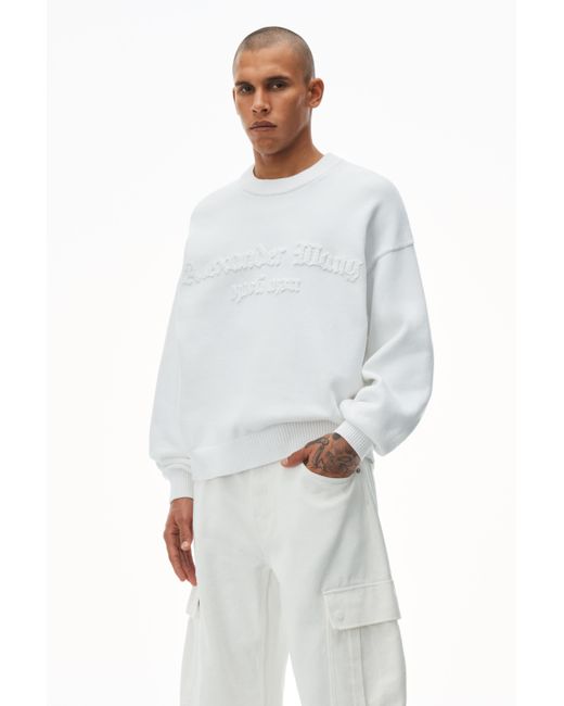 Alexander Wang White Pullover With Hand Crochet Logo
