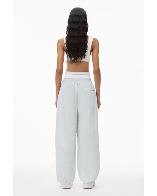 Alexander Wang White Track Pant With Pre-styled Logo Underwear Waistband