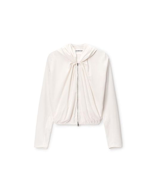 Alexander Wang Natural Pleated Neckline Hoodie
