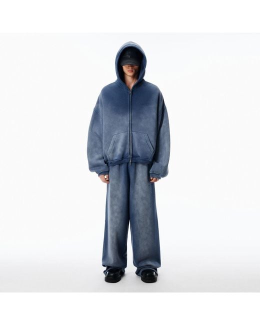 Alexander Wang Blue Sweatpant Hotfix Terry Mid-Rise