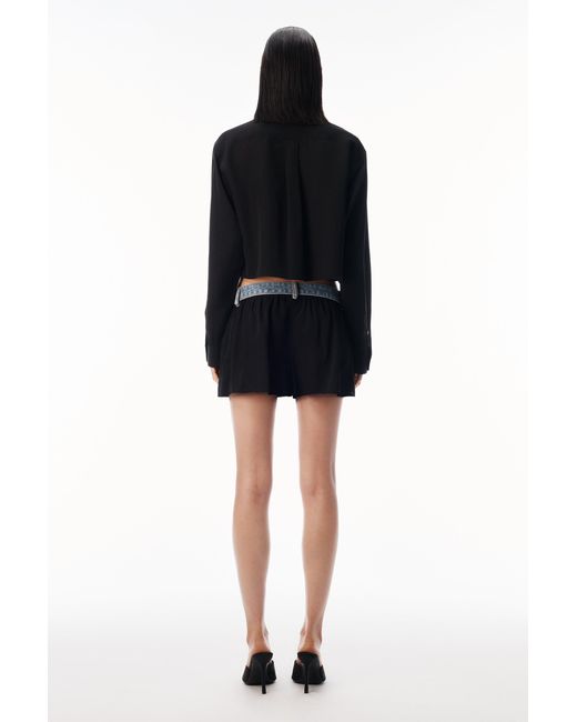 Alexander Wang Black Cropped Button-Down Shirt