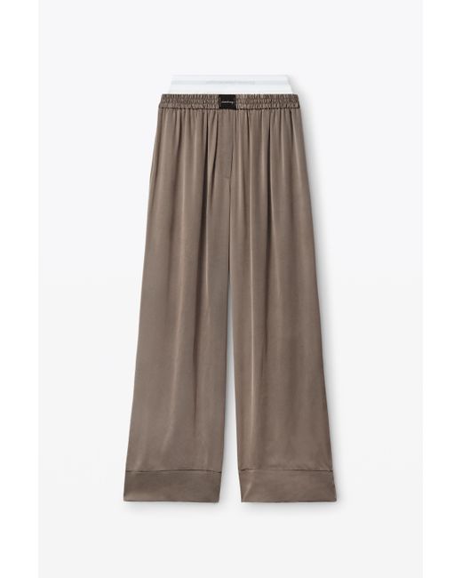 Alexander Wang Multicolor Logo Boxer Pant In Shiny Cupro Twill
