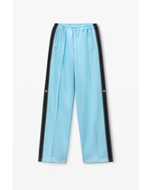 Alexander Wang Blue Track Pant With Logo Tape In Pique