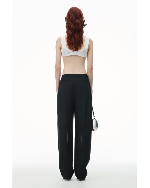 Alexander Wang White Low Waisted Tailored Trouser In Wool Blend