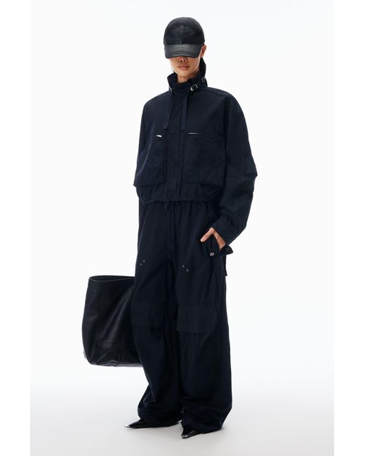 Alexander Wang Blue Cargo Jacket Cotton Cropped