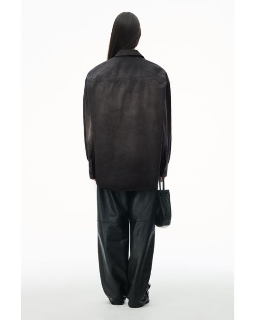 Alexander Wang Black Oversized Shirt In Cotton Twill