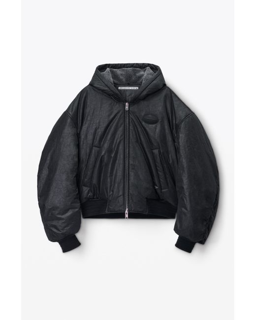 ジャケット ALEXANDER WANG BLACK NYLON BOMBER JACKET Alexander Wang Black Slanted Bomber Jacket Alexander Wang