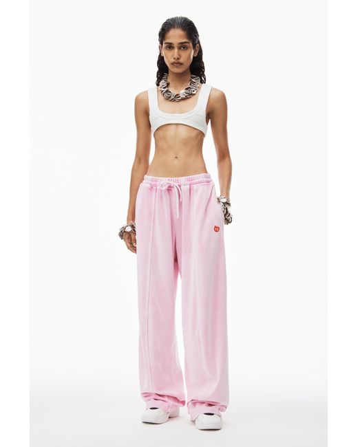 Alexander Wang Apple Logo Track Pant In Velour in Pink Lyst UK