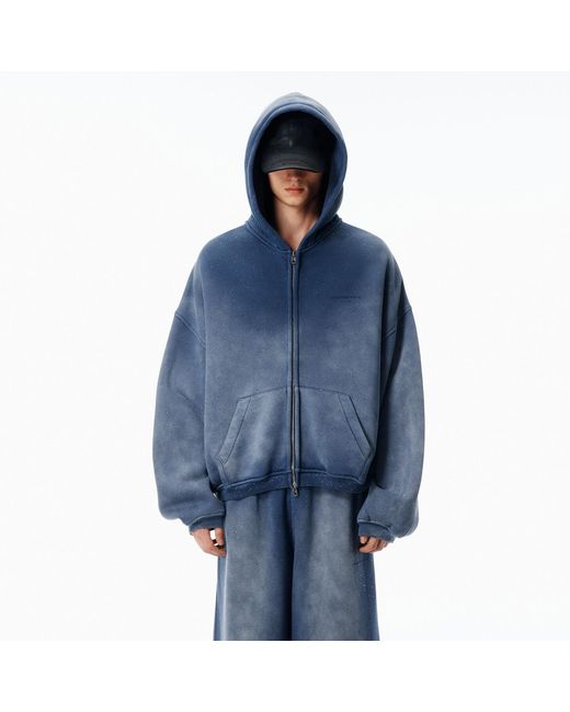 Alexander Wang Blue Crystal Hotifx Zip-Up Hoodie