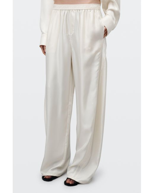 Alexander Wang Black Silk Mid-Rise Track Pant