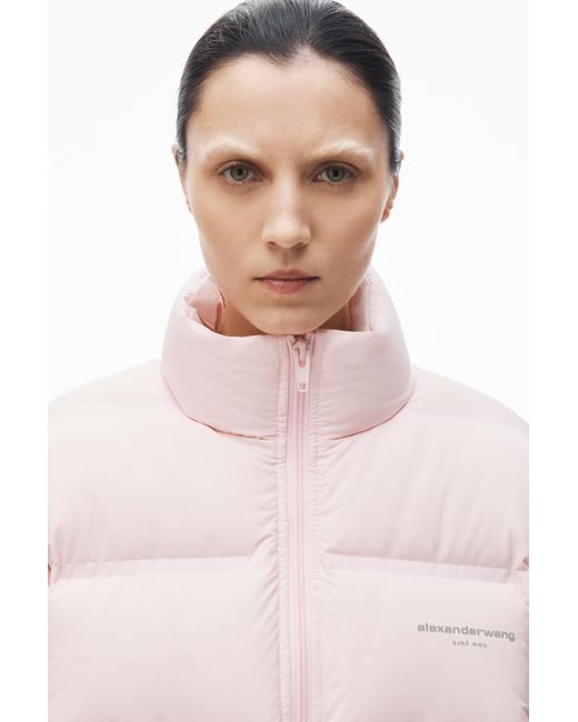 Cropped reflective puffer jacket best sale